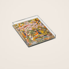 (Book of omens) Angels bow before Adam and Eve in Paradise Islamic Antique Art  Acrylic Tray