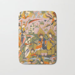 (Book of omens) Angels bow before Adam and Eve in Paradise Islamic Antique Art  Bath Mat