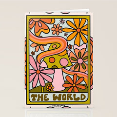 21. World Tarot Mushroom Stationery Card