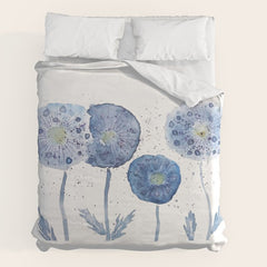 4 indigo abstract dandelion 2 Duvet Cover