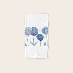 4 indigo abstract dandelion 2 Bath Towel