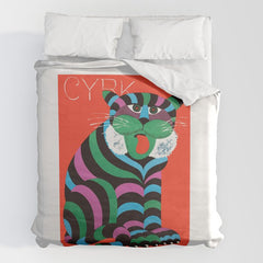 1975 CYRK Polish Circus Tiger Advertising Poster Duvet Cover