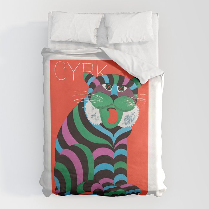 1975 CYRK Polish Circus Tiger Advertising Poster Duvet Cover