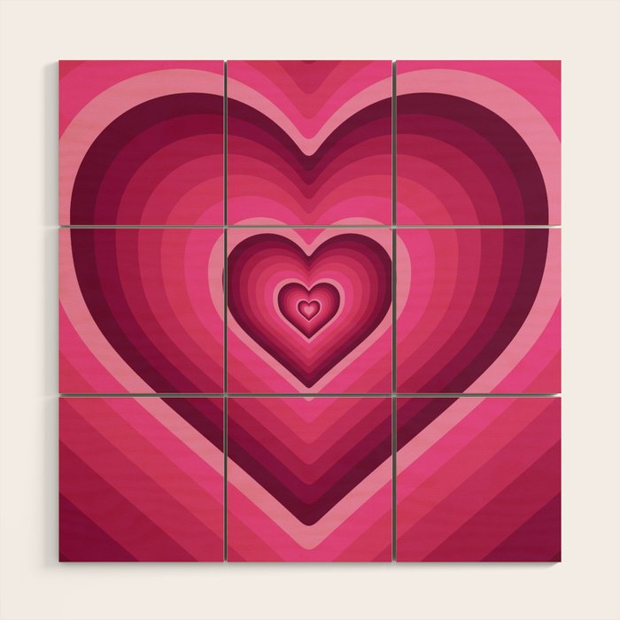 70's Heart Wood Wall Art