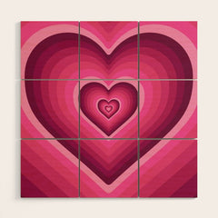 70's Heart Wood Wall Art