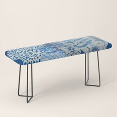 4 Four 4 Blue and White Ginger Jars  Bench