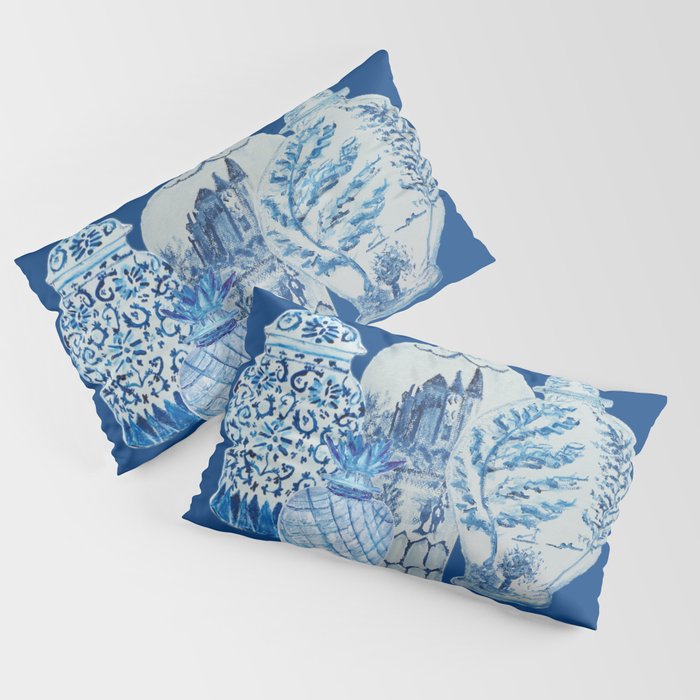 4 Four 4 Blue and White Ginger Jars  Pillow Sham