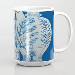 4 Four 4 Blue and White Ginger Jars  Coffee Mug