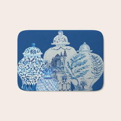 4 Four 4 Blue and White Ginger Jars  Bath Mat