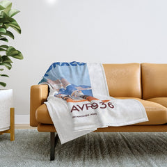 1936 Monaco Grand Prix Race Poster  Throw Blanket