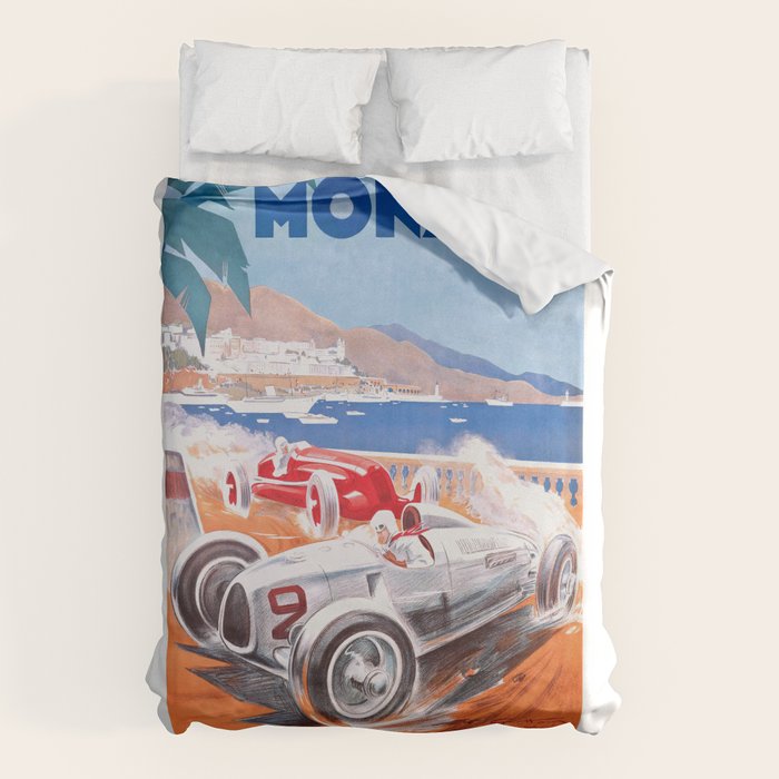 1936 Monaco Grand Prix Race Poster  Duvet Cover