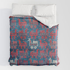 25 Peacocks Baluch Khorasan Persian Bag Face Print Duvet Cover