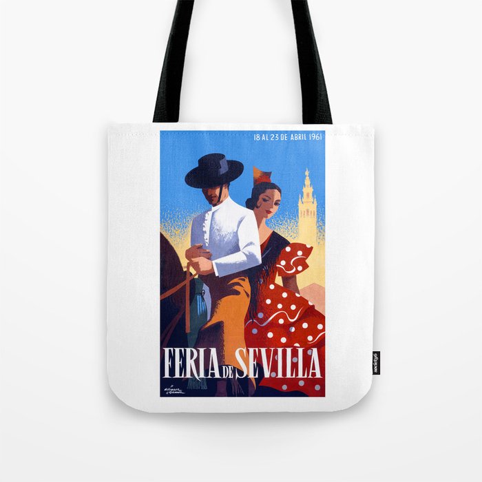 1961 SPAIN Feria De Sevilla Poster Tote Bag