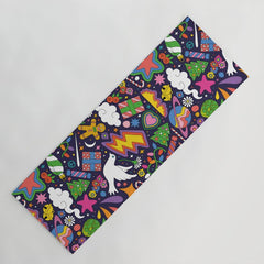 60s 70s psychedelic Modern Christmas Confetti Pattern Yoga Mat