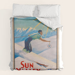 1940 Sun Valley Union Pacific Poster Duvet Cover