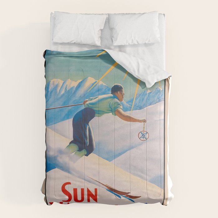 1940 Sun Valley Union Pacific Poster Comforter