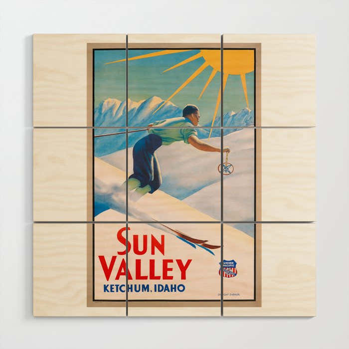 1940 Sun Valley Union Pacific Poster Wood Wall Art