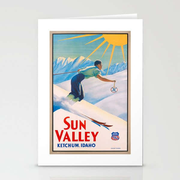 1940 Sun Valley Union Pacific Poster Stationery Card