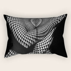 0622-JAL Heart Shape Pattern on Breasts and Nude Body Abstracted by Optical Patten Rectangular Pillow