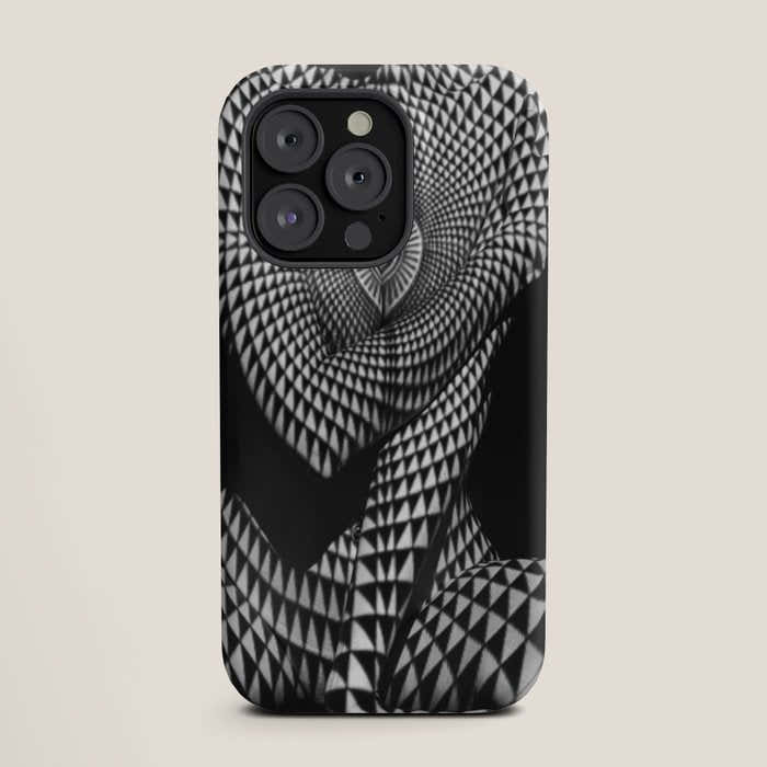 0622-JAL Heart Shape Pattern on Breasts and Nude Body Abstracted by Optical Patten iPhone Case