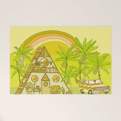 a frame simple living // banana pancakes // retro surf art by surfy birdy Welcome Mat