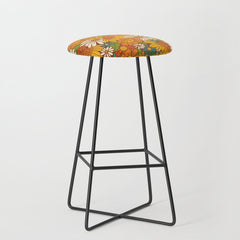 70s Retro Floral Stool