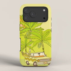a frame simple living // banana pancakes // retro surf art by surfy birdy iPhone Case