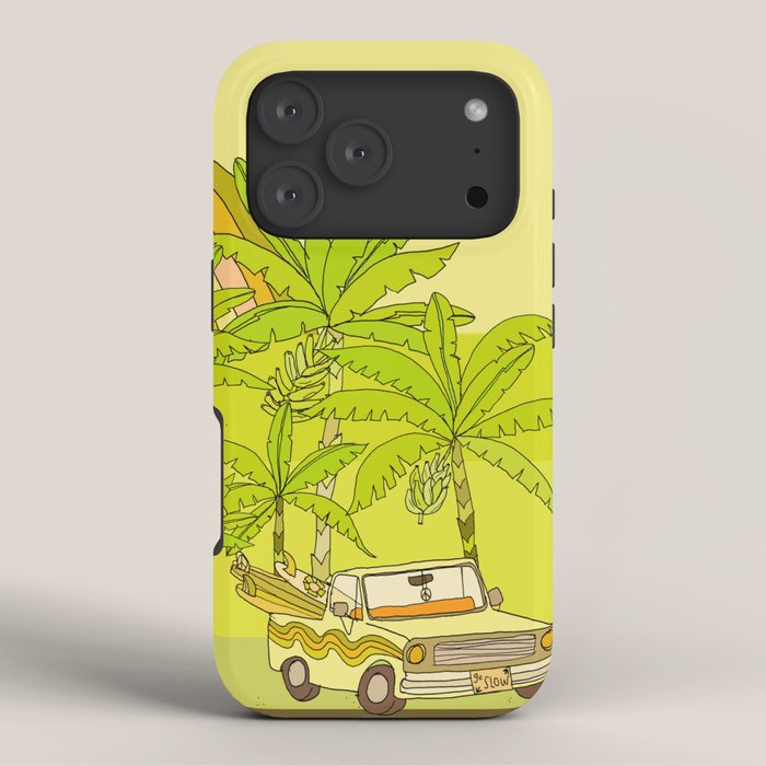 a frame simple living // banana pancakes // retro surf art by surfy birdy iPhone Case