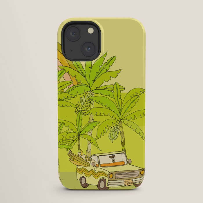 a frame simple living // banana pancakes // retro surf art by surfy birdy iPhone Case