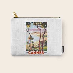 1938 France Cannes Cote D'Azur Travel Poster Carry All Pouch