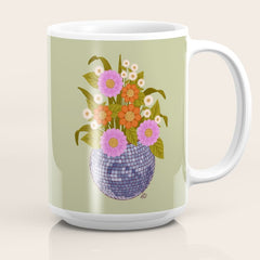 1970s Disco Ball Flower Pot  Coffee Mug