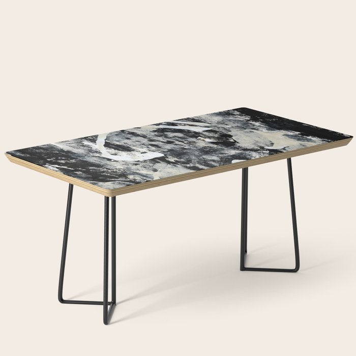 003: a vibrant abstract design in black and white by Alyssa Hamilton Art  Coffee Table