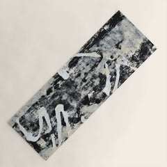 003: a vibrant abstract design in black and white by Alyssa Hamilton Art  Yoga Mat