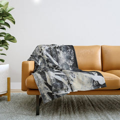 003: a vibrant abstract design in black and white by Alyssa Hamilton Art  Throw Blanket