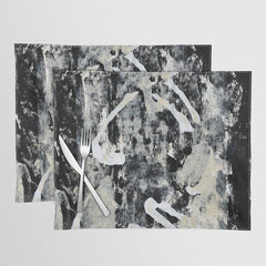 003: a vibrant abstract design in black and white by Alyssa Hamilton Art  Placemat