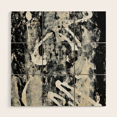 003: a vibrant abstract design in black and white by Alyssa Hamilton Art  Wood Wall Art
