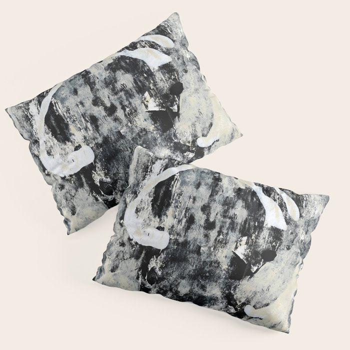 003: a vibrant abstract design in black and white by Alyssa Hamilton Art  Pillow Sham