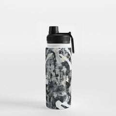 003: a vibrant abstract design in black and white by Alyssa Hamilton Art  Water Bottle