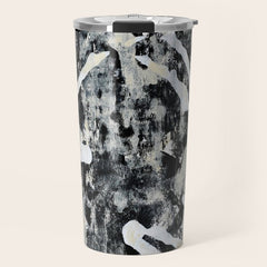 003: a vibrant abstract design in black and white by Alyssa Hamilton Art  Travel Mug