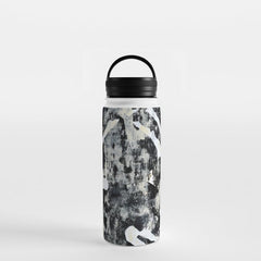 003: a vibrant abstract design in black and white by Alyssa Hamilton Art  Water Bottle