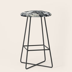 003: a vibrant abstract design in black and white by Alyssa Hamilton Art  Stool