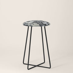 003: a vibrant abstract design in black and white by Alyssa Hamilton Art  Stool