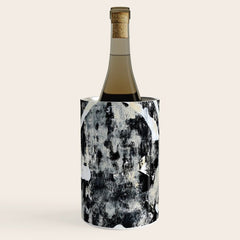 003: a vibrant abstract design in black and white by Alyssa Hamilton Art  Wine Chiller