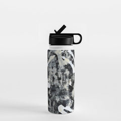 003: a vibrant abstract design in black and white by Alyssa Hamilton Art  Water Bottle