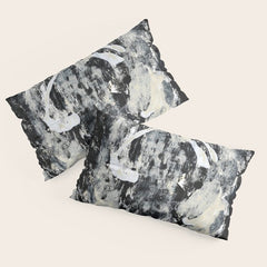 003: a vibrant abstract design in black and white by Alyssa Hamilton Art  Pillow Sham
