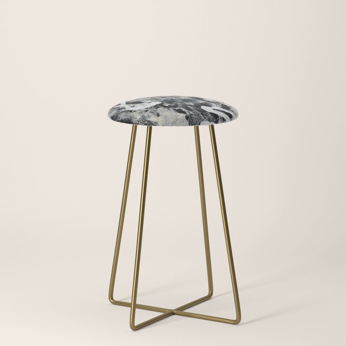 003: a vibrant abstract design in black and white by Alyssa Hamilton Art  Stool