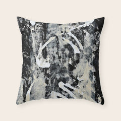 003: a vibrant abstract design in black and white by Alyssa Hamilton Art  Throw Pillow