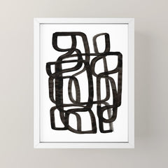 Writing On The Wall' Mid Century Modern Fun Abstract Shapes  Mini Art Print