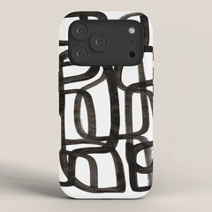 Writing On The Wall' Mid Century Modern Fun Abstract Shapes  iPhone Case