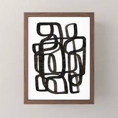 Writing On The Wall' Mid Century Modern Fun Abstract Shapes  Mini Art Print
